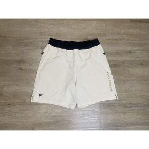 FABLETICS The Franchise Shorts Mens Sz M Ivory Activewear Lined 7" Gym Athletic